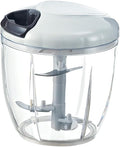 Manual Food Processor Vegetable Chopper, Hand Pull String Garlic Mincer Cutter for Veggies, Fruits, Nuts, Meat, Salad,900ml Gray