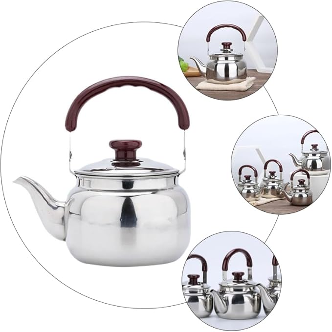 LIFKOME Whistling Water Kettle Traditional Tea Pot Stainless Steel Water Boiling Kettle 750ml Stovetop Kettle with Handle for Home Hotel