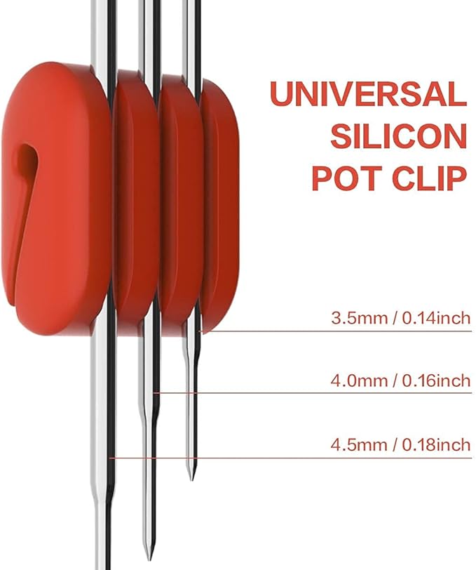 Universal Slicon Pot Clip/Cup Clip for Temperature Probe of Deep Fryer,Candy Pot, Probe Organizer (Pack of 3)