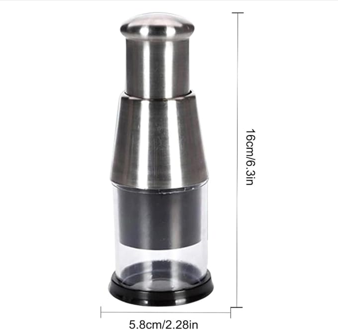 Pressed Garlic Chopper Stainless Steel,Easy to Chop, Garlic Grinder with Spring,Press Design,Garlic Chopper Mini for Onions, Garlic, and Pepper, Easy to Store and Clean