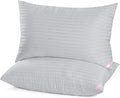 EIUE Bed Pillows for Sleeping 2 Pack Queen Size，Pillows for Side and Back Sleepers,Super Soft Down Alternative Microfiber Filled Pillows,20 x 30 Inches,Grey