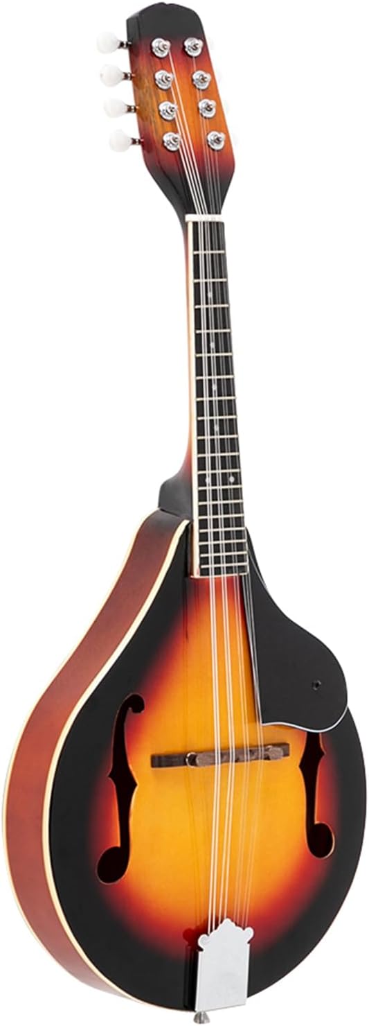 Elegant Mandolin Musical Instrument,A Style Mandolin Instrument with Guard Board,Glossy Sunburst Finish (Sunset)