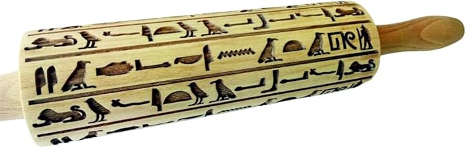 EGYPT HIEROGLYPHS EMBOSSING ROLLING PIN LASER ENGRAVED ROLLING PIN for EMBOSSED COOKIES GIFT for FRIEND