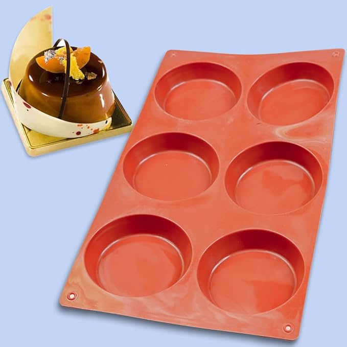 Silicone Disc Molds With Tapered Side, 3.1 Inches Silicone Baking Mold, Nonstick & Quick Release, Mousse Cake Pan for French Dessert, Pie, Candy and Soap, Pack of 4