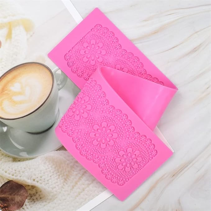 Silicone Molds 3D Hollow Leaf Chocolate Molds Honeycomb Bee Candy Mold Flower Pattern Fondant Mold Cake Topper Sugar Craft Decoration (U_Flower_15.6 * 3.2 * 0.16inch)