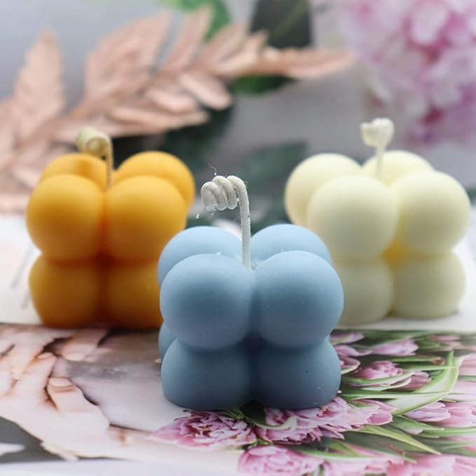 DIY 3D Candle Mold Handmade Aromatherapy Soy Wax Candle Silicone Mold Plaster Candles Mould UV Epoxy Resin Soap Molds (1 Small Cavity)