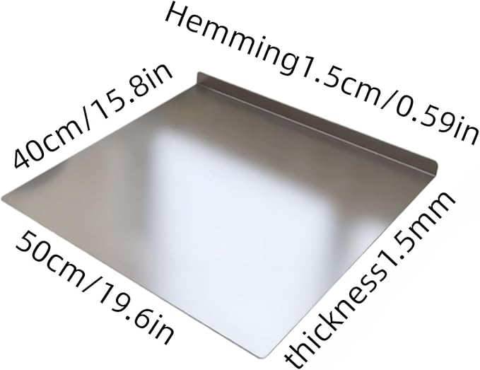 Large Stainless Steel Cutting Board,Suitable for Cutting Meat,Dicing,Vegetables,Fruits,Bread and Baking.ItIsConvenienttoClean,EasytoStoreandCan Be Washed in a Dishwasher (15.8 * 19.6in)
