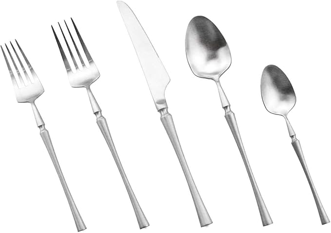 Gugrida Unique & Beautiful Flatware Set - 20 Piece Iridescent Silverware Sets | 18/10 Stainless Steel Reusable Cutlery Set | Utensils Service For 4 with Dessert Fork, Knife, Spoon, Dinner Fork