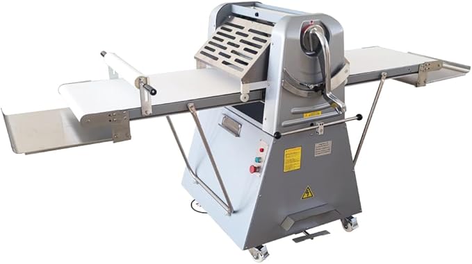 Commercial Dough Roller Sheeter 750W Vertical Dough Danish Pastry Machine Dough Laminator 0.04"-1.96"(1mm-50mm) Crisping Thickness Pasta Roller Bread Shortening Machine 110V