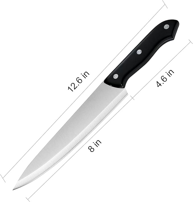 Chef's Knife, 8 Inch High Carbon Stainless Steel Kitchen Knife, Super Sharp Chef Knife, Ergonomic Non-Slip Handle for Cutting, Slicing, Chopping, Dicing, Mincing and Restaurant, Kitchen