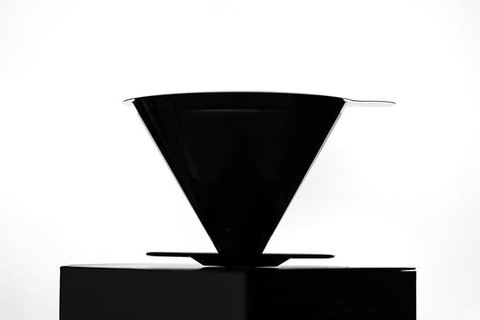 ATHIA Golden Stainless Steel Reusable Coffee Filter, Pour Over Cone Dripper with Fine Mesh, Paperless & Eco-Friendly Design, Fits Most Mugs, Carafes & Coffee makers (Golden, Standard)