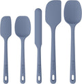 5 Pieces Silicone Spatula Set, Food Grade Rubber Spatula, Upgrade Strong Handle with Ergonomic Grip, Heat Resistant Up to 600°F for Nonstick Cookware, Cooking Blue