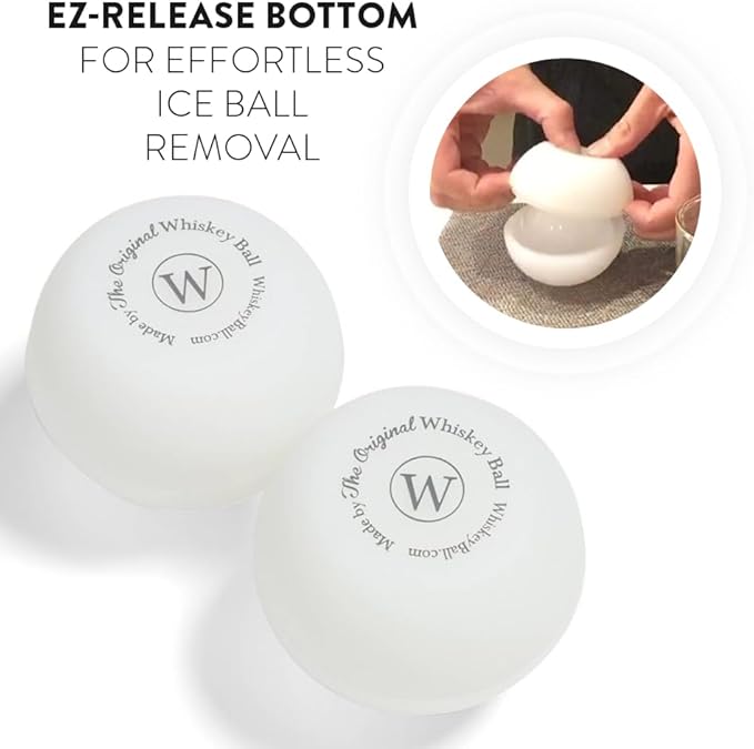 2 Pcs Silicone Golf Ball Ice Mold - 2.5” Ice Ball Maker Mold Ideal for Cocktails, Bourbon, Brandy - Perfect Ice Ball Mold Golf Gifts For Men