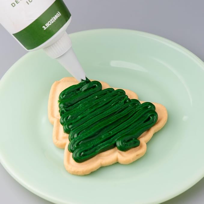 Sweets Indeed Dye-Free Holiday Frosting & Decorating Kit – 8.21 oz | Red & Green Frosting Tubes with 2 Piping Tips and 2 oz Dye-Free Sprinkle Mix | Christmas Cookie Decorating & Holiday Baking Set