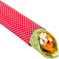Restaurantware 12" x 12" Rippled Aluminum Foil Food Wrap and Fry Basket Liner: Perfect for Restaurant Take Out Bakeries and Food Trucks - Red Polka Dot Foil Sandwich Wraps - 500-CT