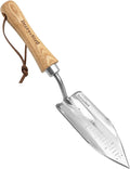 Berry&Bird Potting Trowel, Stainless Steel Serrated Hand Shovel, Wood Handle Garden Trowel Tool with Measuring Scale for Effortless Digging,Roots，Planting, Cutting and Transplanting