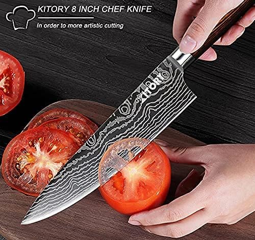 Chef Knife, 8 Inch Professional Kitchen Chef Knife with Sheath, German High Carbon Stainless Steel Ultra Sharp Knife, Chef Knives with Ergonomic Handle and Gift Box