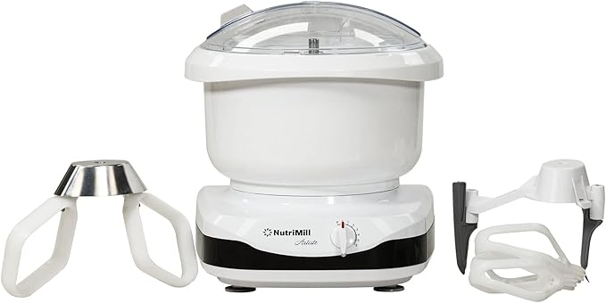 NutriMill Artiste Kitchen Stand Mixer with Baker's Accessory Bundle (Black)