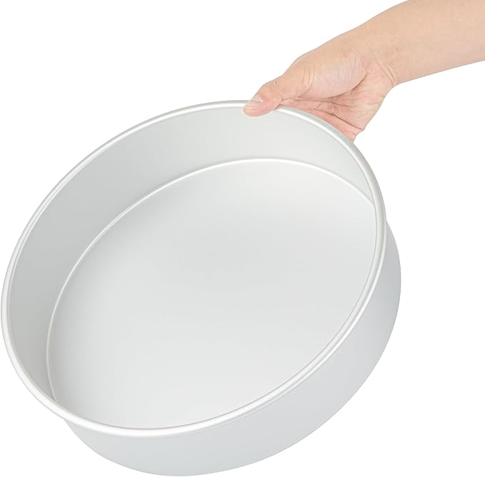 Restaurantware-Met Lux 12 x 3 Inch Straight-Sided Baking Tins, 12 Round Cake Pans - Oven-Ready, Freezable, Anodized Aluminum Round Baking Pans, Greaseproof, For Layer Birthday Cakes