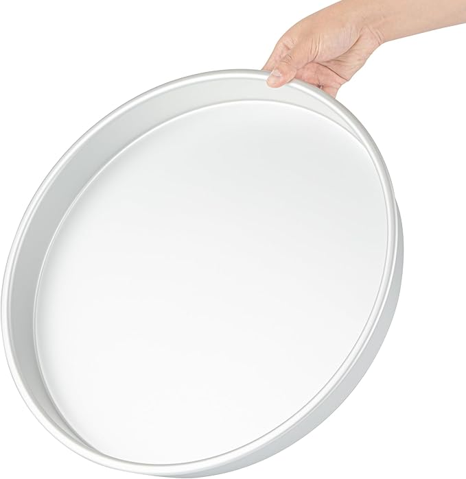 Restaurantware-Met Lux 16 x 2 Inch Straight-Sided Baking Tins, 12 Round Cake Pans - Oven-Ready, Freezable, Anodized Aluminum Round Baking Pans, Greaseproof, For Layer Birthday Cakes