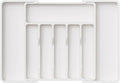 Lifewit Silverware Drawer Organizer, Expandable Utensil Tray for Kitchen, BPA Free Flatware and Cutlery Holder, Adjustable Plastic Storage for Spoons Forks Knives, Large, White