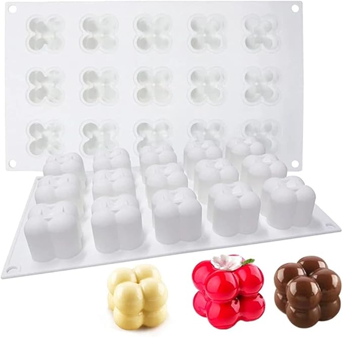 DIY 3D Candle Mold Handmade Aromatherapy Soy Wax Candle Silicone Mold Plaster Candles Mould UV Epoxy Resin Soap Molds (15 Cavity)
