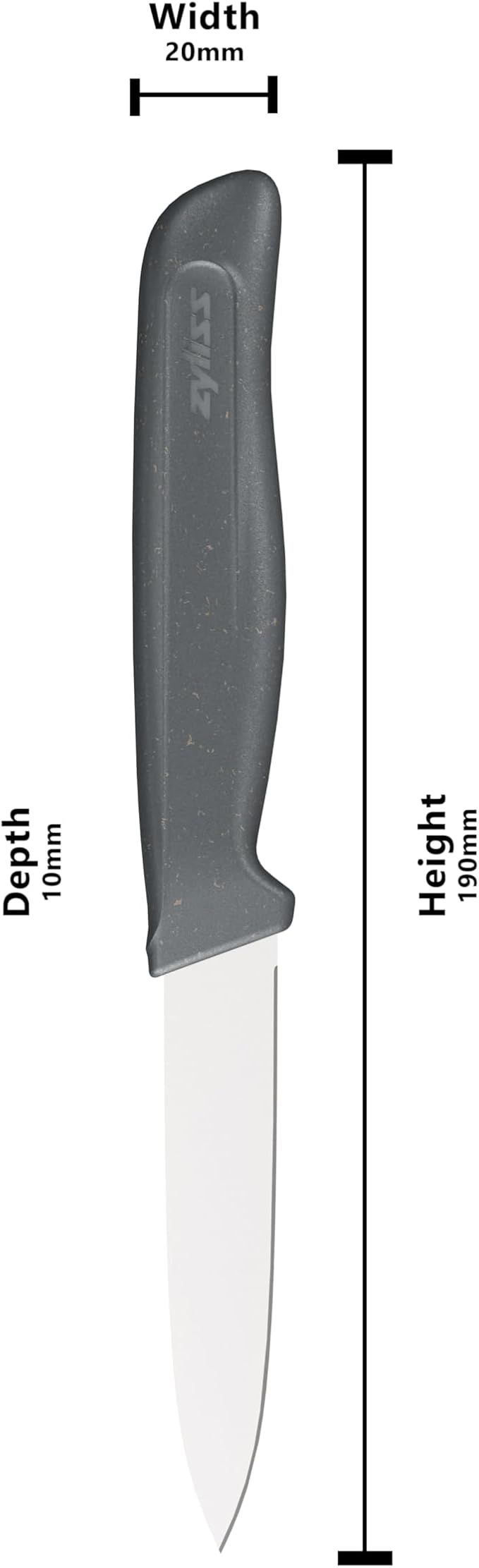 Zyliss Paring Knife – Sharp German Stainless Steel Blade with Sustainable Wheat Straw Non-Slip Handle – Includes Safety Cover – Dishwasher Safe – 3.5 inches