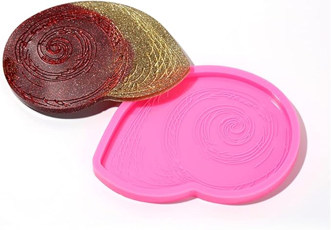 Shell Coaster Resin Mold Seashell Silicone Coaster Epoxy Resin Molds for Making Cup Mats Agate Coaster Mold Home Decoration Making Cup Mats Wine Glass Holder Home Decor DIY Craft Project