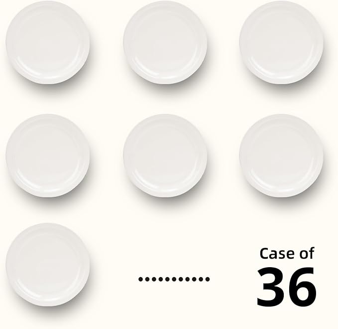 Stoneware Narrow Rim Commercial Grade Dinnerware, America White, Plate 5.5", Case of 36