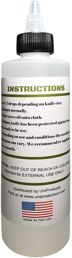 Premium Knife Blade Oil & Honing Oil - 8 Oz - Custom Formulated Food Safe Oil Protects Carbon Steel Knives & Sharpening Stone Ready…