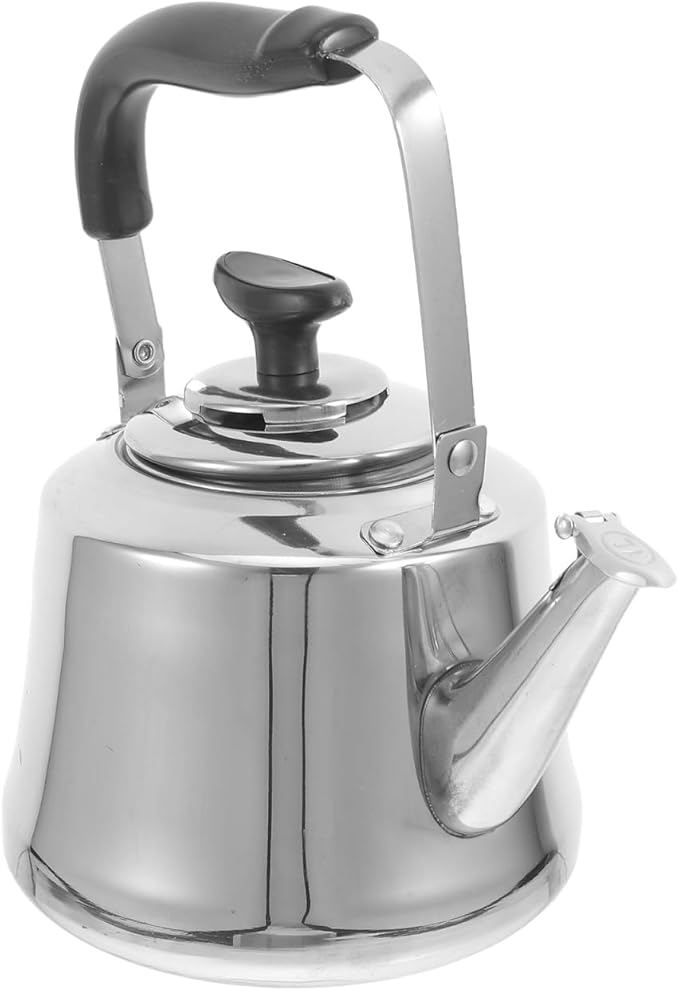 Luxshiny Stainless Steel Tea Kettle for Stove Top with Removable Infuser Large Capacity Water Kettle 1.1 Quart Silver Teapot for Home Kitchen