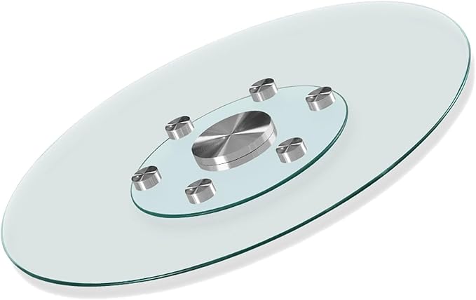 Restaurant Glass Rotating Centerpiece Tray, Commercial Cake Serving Lazy Susan Turntable, Rotating Serving Tray for Dining Table, Lazy Susan for Table top, for Home, Party, Hotel