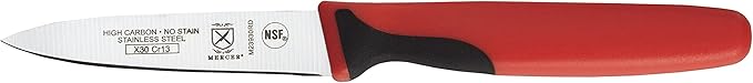 Mercer Culinary Millennia Colors 5-Piece Magnetic Board Set with Red Handles, Rubberwood