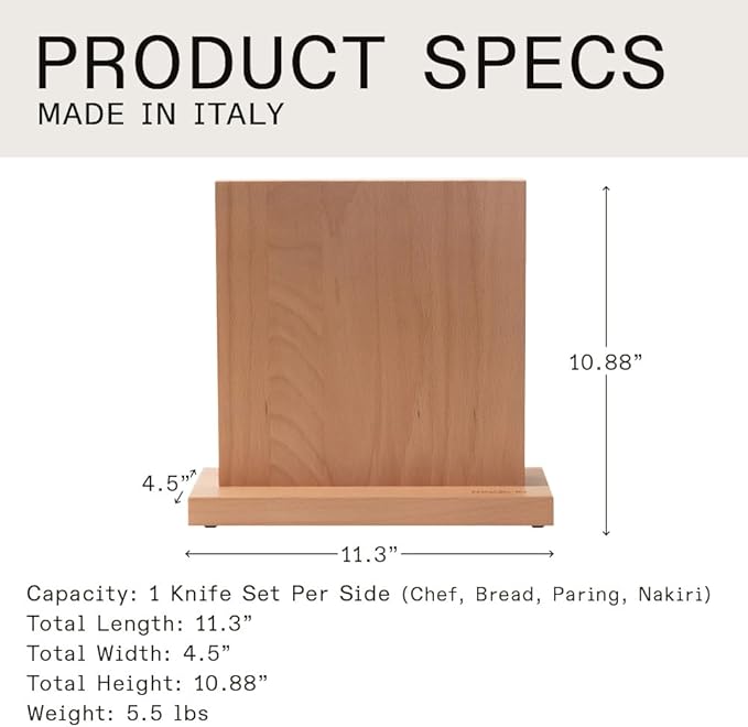 Made In Cookware - Knife Block - Italian Beechwood - Made in Italy