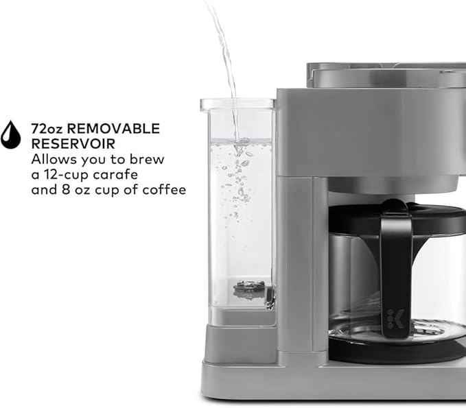 2-in-1 Hot & Iced Coffee Maker for Pods & Grounds – 12-Cup Glass Carafe & Single-Serve Brewer, 72oz Reservoir, Strong Brew, Extra Hot, Brew Over Ice, MultiStream Tech, Compact Design (Gray)