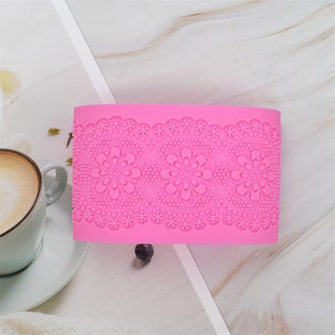 Silicone Molds 3D Hollow Leaf Chocolate Molds Honeycomb Bee Candy Mold Flower Pattern Fondant Mold Cake Topper Sugar Craft Decoration (U_Flower_15.6 * 3.2 * 0.16inch)