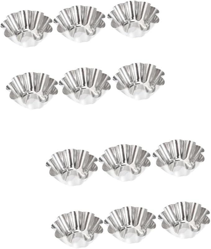 Unomor Pcs Stainless Steel Sauce Dish Egg Tart Tins Egg Tart Shell Baking Pan Puto Molder Filipino Baking Supplies Dish Mini Paper Cups Mold Cake Portuguese s