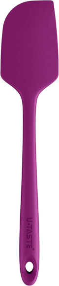 U-Taste 11.38" Silicone Baking Spatula: 480ºF Heat Resistant Food Grade Flexible Rubber Kitchen Bowl Scraper, Seamless Pastry Spreader for Mixing Stirring Scraping in Nonstick Cookware (Purple)