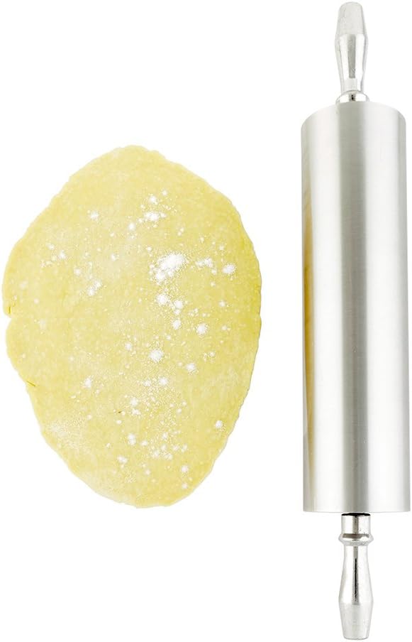 Restaurantware-21.25 Inch Rolling Pin, 1 Long Rolling Pin For Baking - Contoured Handles, Dishwashable, Aluminum Dough Pin, Flatten and Shape Cookie Dough, Pizza Dough, Pastry Dough, or Pasta,