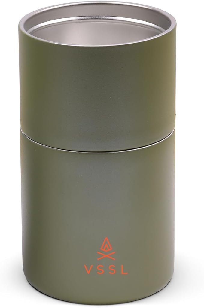 VSSL - Nest Pour Over Coffee Set | Coffee Maker for Camping | All-In-One Travel Pour Over | Transportable Dripper, 10oz Stainless Steel Travel Mug | Compact Storage & Adventure Ready | Deep Moss
