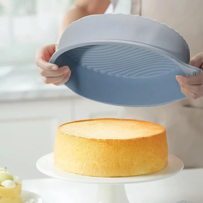 Nonstick Silicone Bakeware Set, 6 set Baking Cake Pan, Economical BPA Free Heat Resistant Bakeware Tools for DIY Loaf Bread Cheesecake Pizza Cupcake Muffin (Gray)