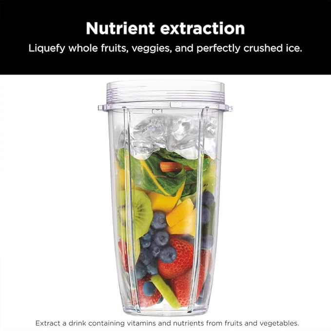 Ninja BN401 Nutri-Blender Pro with Auto-iQ, 1100W Motor (2) 24oz Cups (Renewed) Bundle with Deco Essentials Collapsable Water Bottle and 2 YR CPS Enhanced Protection Pack