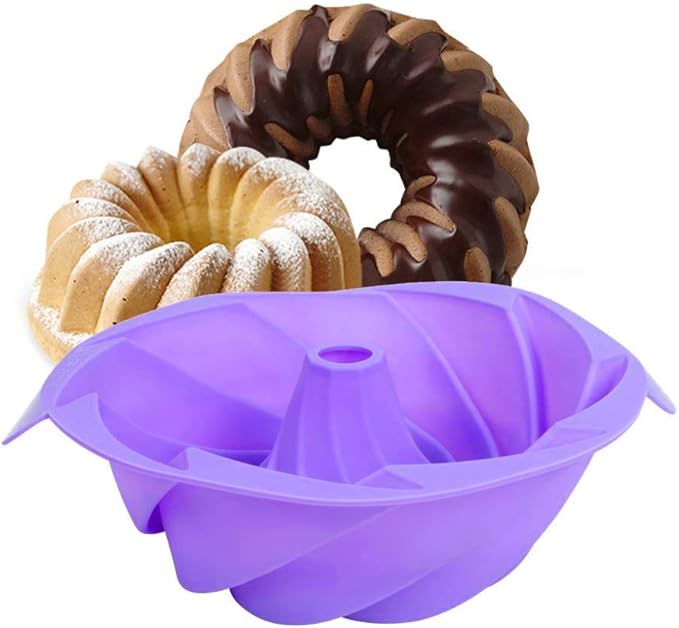 Silicone Jello Molds Non Stick Baking Mold, Fluted Tube Cake Pan Bakeware for Jello, Gelatin, Mousse and Cakes, BPA Free