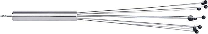 Restaurantware-German Standard 12.6 Inch Ball Whisk, 6 Kitchen Whisks With Silicone Balls - Ergonomic Handle, Dishwashable, Stainless Steel Manual Egg Beater, Durable, For Whisking, Stirring, Mixing