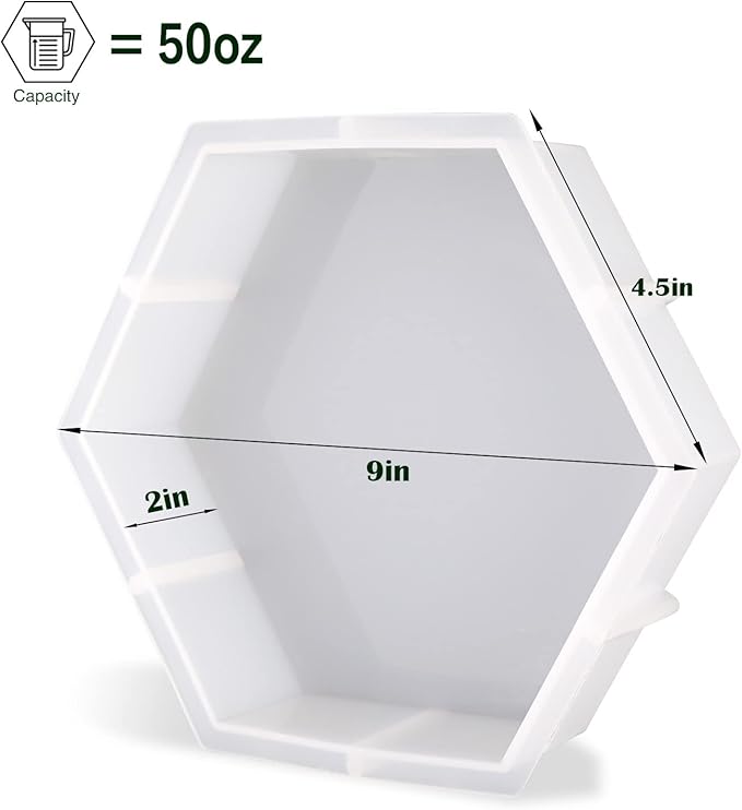 Large Silicone Molds for Resin, Actvty Hexagon Resin Molds, 9 Inch Upgraded Hexagon Silicone Molds for Flowers Preservation, Epoxy Molds for Resin Casting DIY Wedding Home Decors