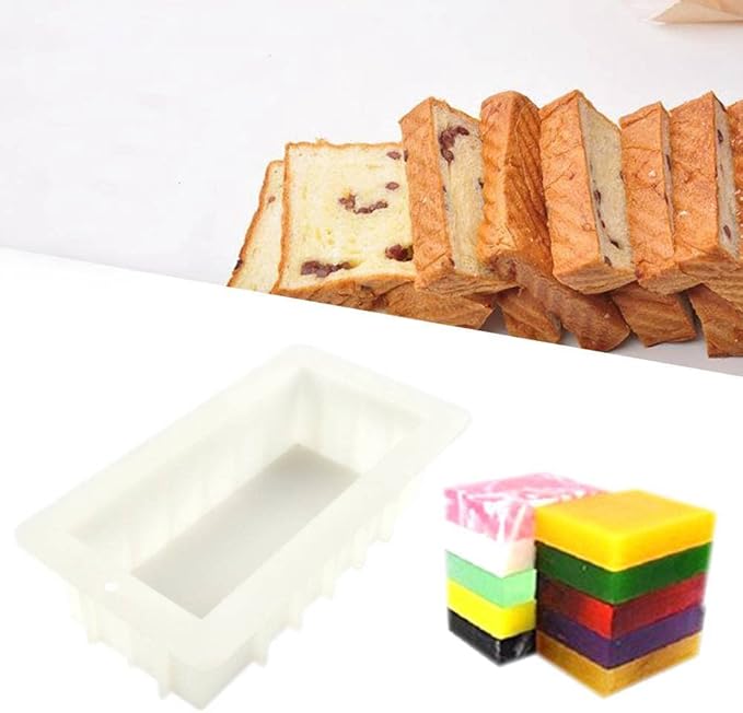 TUKE Large Soap Loaf Mold Silicone for Homemade Swirling Soap Making Supplies 1.2L Non-Stick Silicone Baking Mold