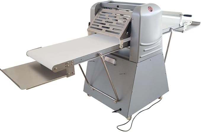 Commercial Dough Roller Sheeter 750W Vertical Dough Danish Pastry Machine Dough Laminator 0.04"-1.96"(1mm-50mm) Crisping Thickness Pasta Roller Bread Shortening Machine 110V