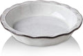 Ceramic Pie Pan, 9 Inches Pie Plate, Pie Dish for Dessert Kitchen, Round Baking Dish Pan for Dinner, Wrapping Upgrade, Reactive Glaze (Variable Grey)