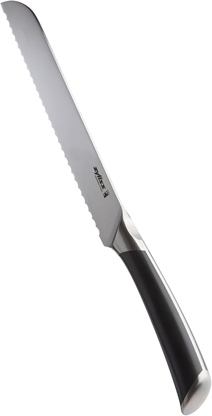 Zyliss Comfort Pro Bread Knife - Full Tang Bread Knife - Ice Hardened Stainless Steel Kitchen Knife - Crumble-Free Kitchen Cutlery - Black/Stainless Steel - 8 inches