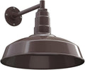 Steel Lighting Co. Gardena Barn Light | Outdoor Wall Mounted | 16" Dome | 11" Straight Arm | Farmhouse Light Made in America | Dark Bronze Exterior/Dark Bronze Interior